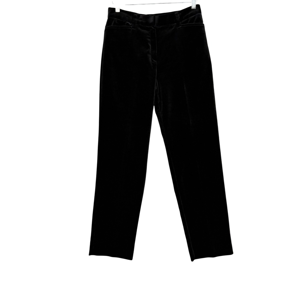 Jones New York Pants 6 Black Velvet High Rise Stretch Dressy Holiday 30x31